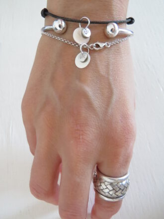 UK Lederarmband, One Size, verstellbar. 925 Silber. Feinstes Lederarmband für Sie & Ihn.