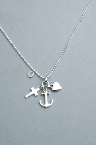 Kette Mel, Glaube- Liebe- Hoffnung, 925 Silber. Gott beschützt uns immer und zu jederzeit.