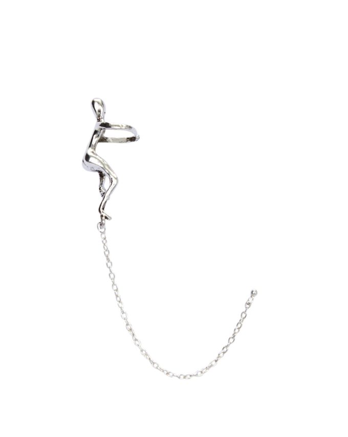 Klettermann Ohrklemme Ohrklemme Klettermann mit Anstecker, 925 Silber. Ein kleines Detail, ein großer Eindruck!