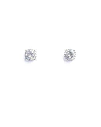 Ohrringe Disco, Anstecker, Zirkonstein, 925 Silber. Rund geschliffen, funkeln aus jeder Sicht.