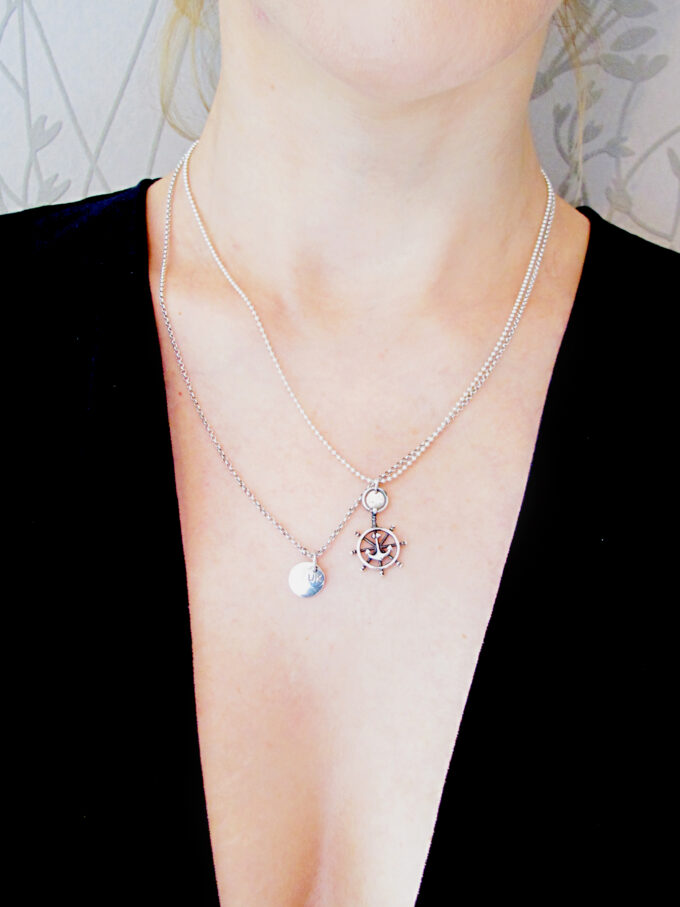 Halskette Kapitän, 925 Silber, Kugelkette, 45cm Länge. Du kannst endlich das Ruder übernehmen.