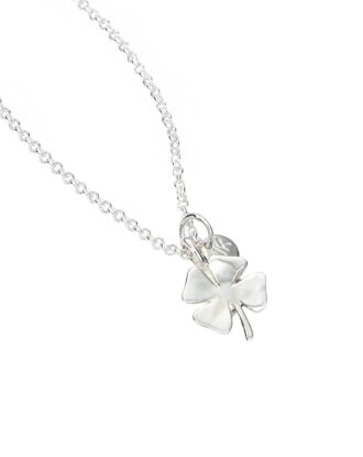 Halskette Ireen, Kleeblatt. 925 Silber, 45cm Länge. Bringe Glück in dein Leben.