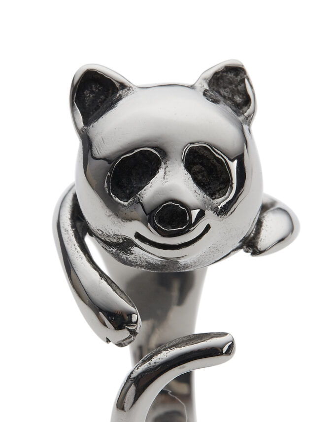 Ring Kitty Cat, aus Edelstakl, Kätzchen umschlingt dein Finger. Miau miau.