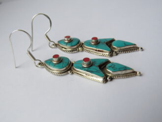 Ohrringe Boheme,Türkis Steine, 925 Silber. Bring Sommerfeeling in your life.