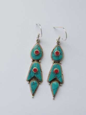 Ohrringe Boheme,Türkis Steine, 925 Silber. Bring Sommerfeeling in your life.