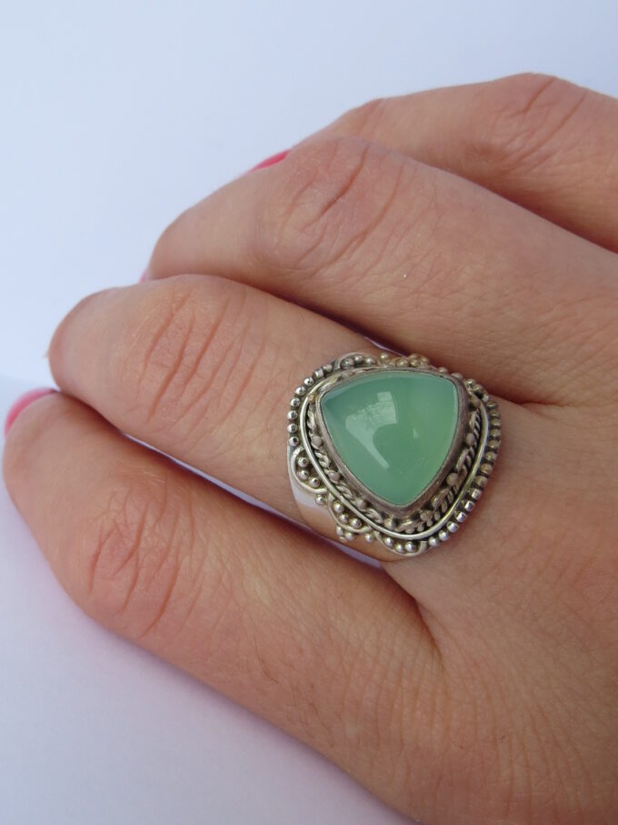 Ring Sienna, gr.55cm , Durchmeeser 16mm. Stein aus grünem Rosenquarz. Ring Sienna, gr.55cm , Durchmeeser 16mm. Stein aus grünem Rosenquarz.