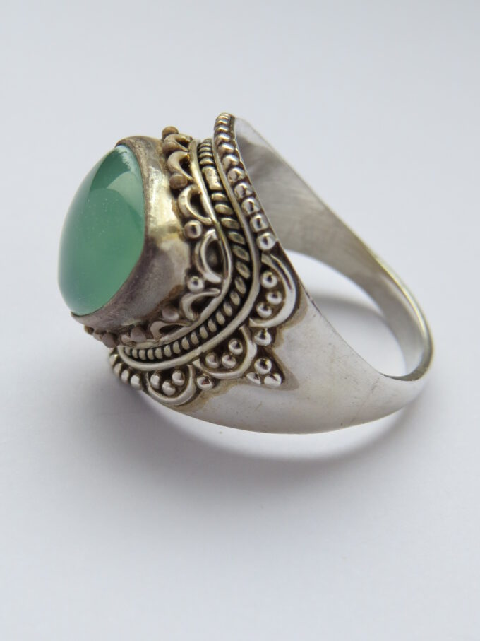 Ring Sienna, gr.55cm , Durchmeeser 16mm. Stein aus grünem Rosenquarz. Ring Sienna, gr.55cm , Durchmeeser 16mm. Stein aus grünem Rosenquarz.