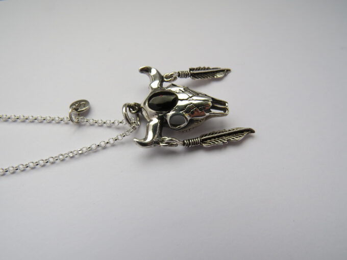 Kette Texas Ranger, Rindskopf. 80 cm Länge, 925 Silber. Cowboys Welcome! Kette Texas Ranger, Rindskopf. 80 cm Länge, 925 Silber. Cowboys Welcome!