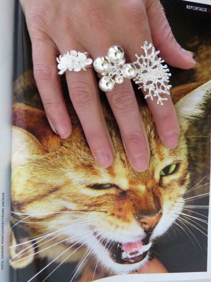 Ring Koralle, 925 Silber, Gr. 53mm. Folge dem Beachfeeling!