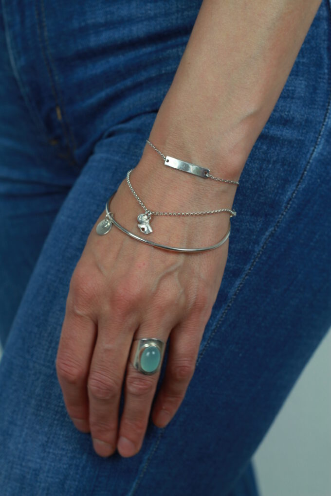 Armband Pauline, Namensschild, 925 Silber, One Size. Nomen est Omen!