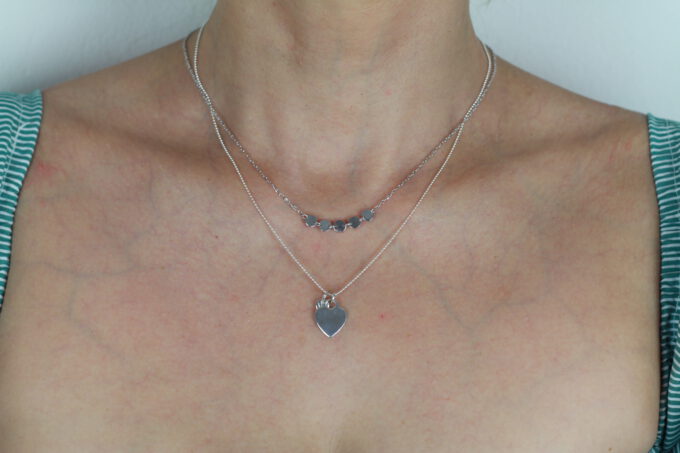 Halskette Kylie, 43 cm, 925 Silber. Leicht wie ein Feder. Gleitet auf der Haut!