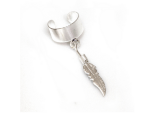 Ohrklemme Feder, One Size, 925 Silber