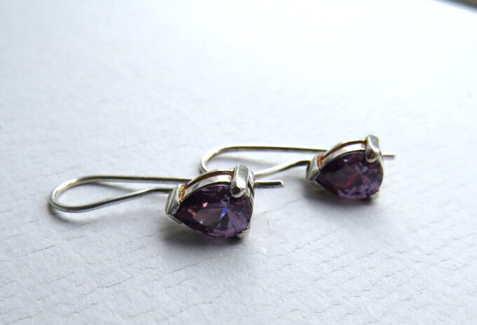 Ohrringe Pink, Purple Rain, Zirkonstein, 925 Silber Ohrringe Pink, Purple Rain, Zirkonstein, 925 Silber