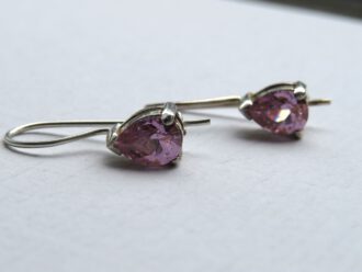 Ohrringe Pink, Purple Rain, Zirkonstein, 925 Silber